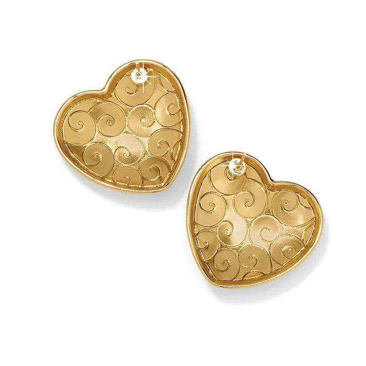 Trianon Heart Earrings | Gold