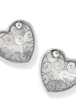 Trianon Heart Earrings | Silver