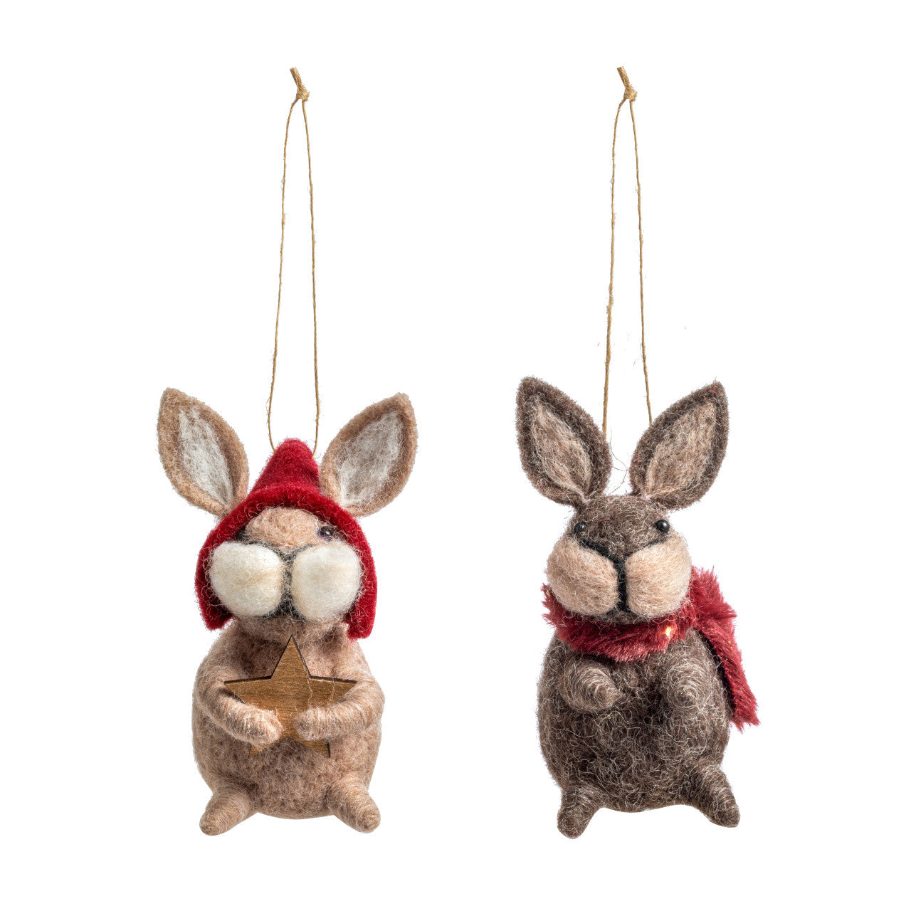 Felted Rabbit Ornaments