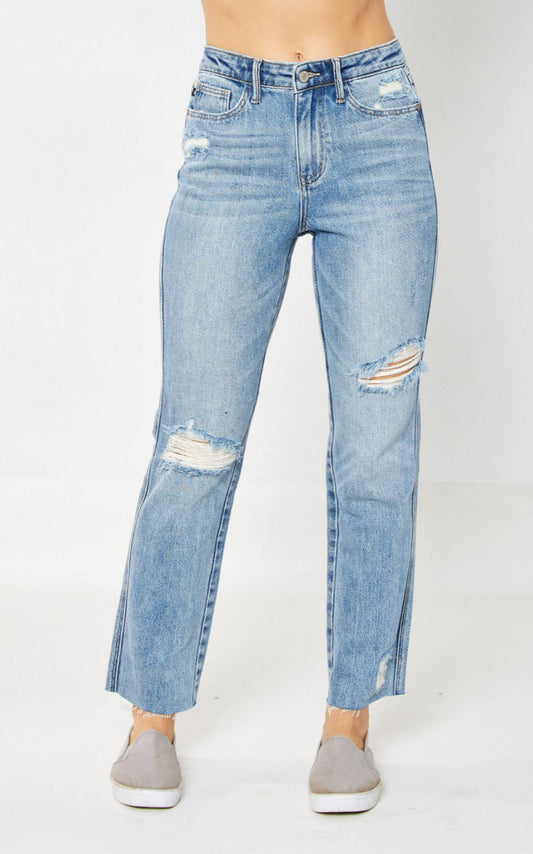 High Waist | Straight | Rigid Magic Destroyed Jeans