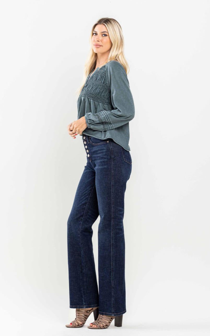 High Waist | Straight | Button Fly Jeans