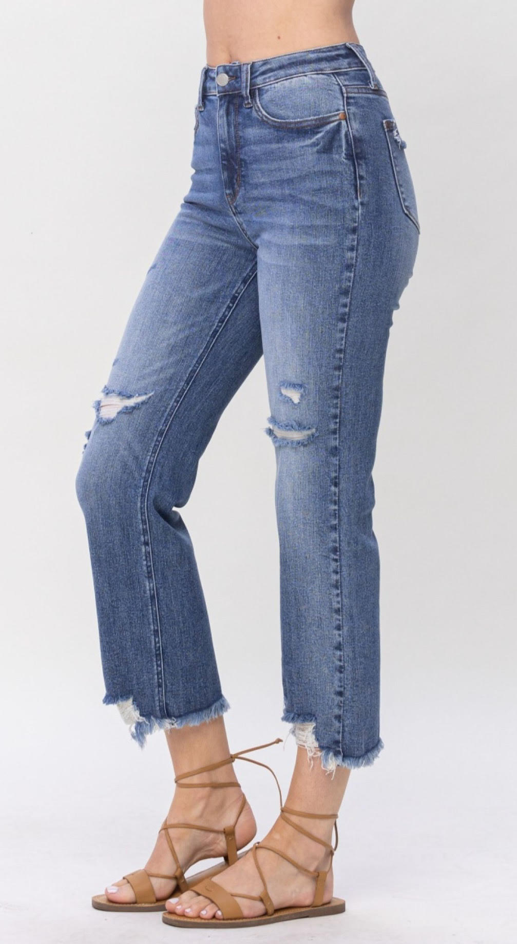 PLUS EXCLUSIVE | High Waist | Cropped Straight | Destroy Jeans