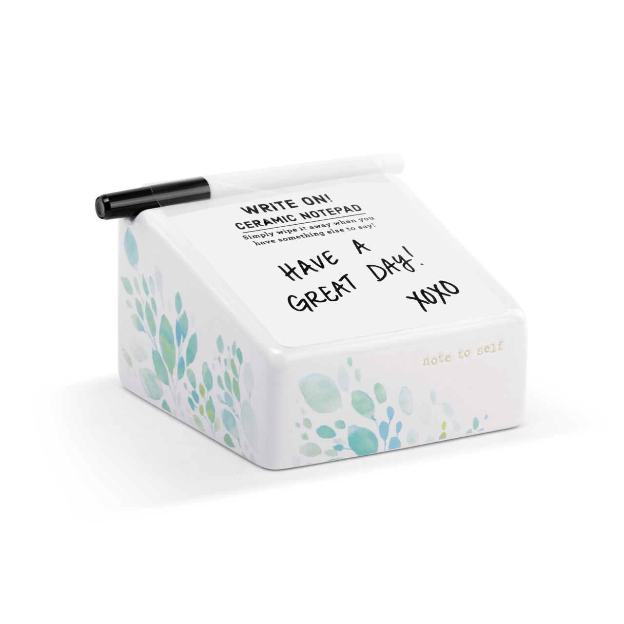 Write On! Ceramic Notepad | Spring Leaves