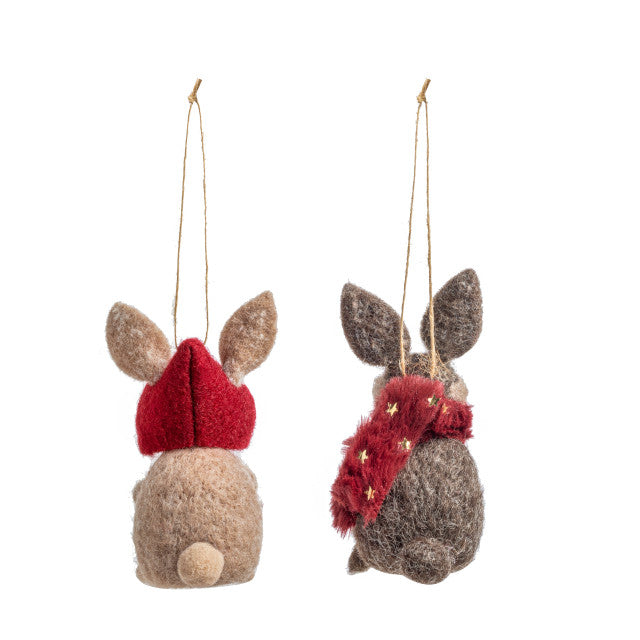 Felted Rabbit Ornaments