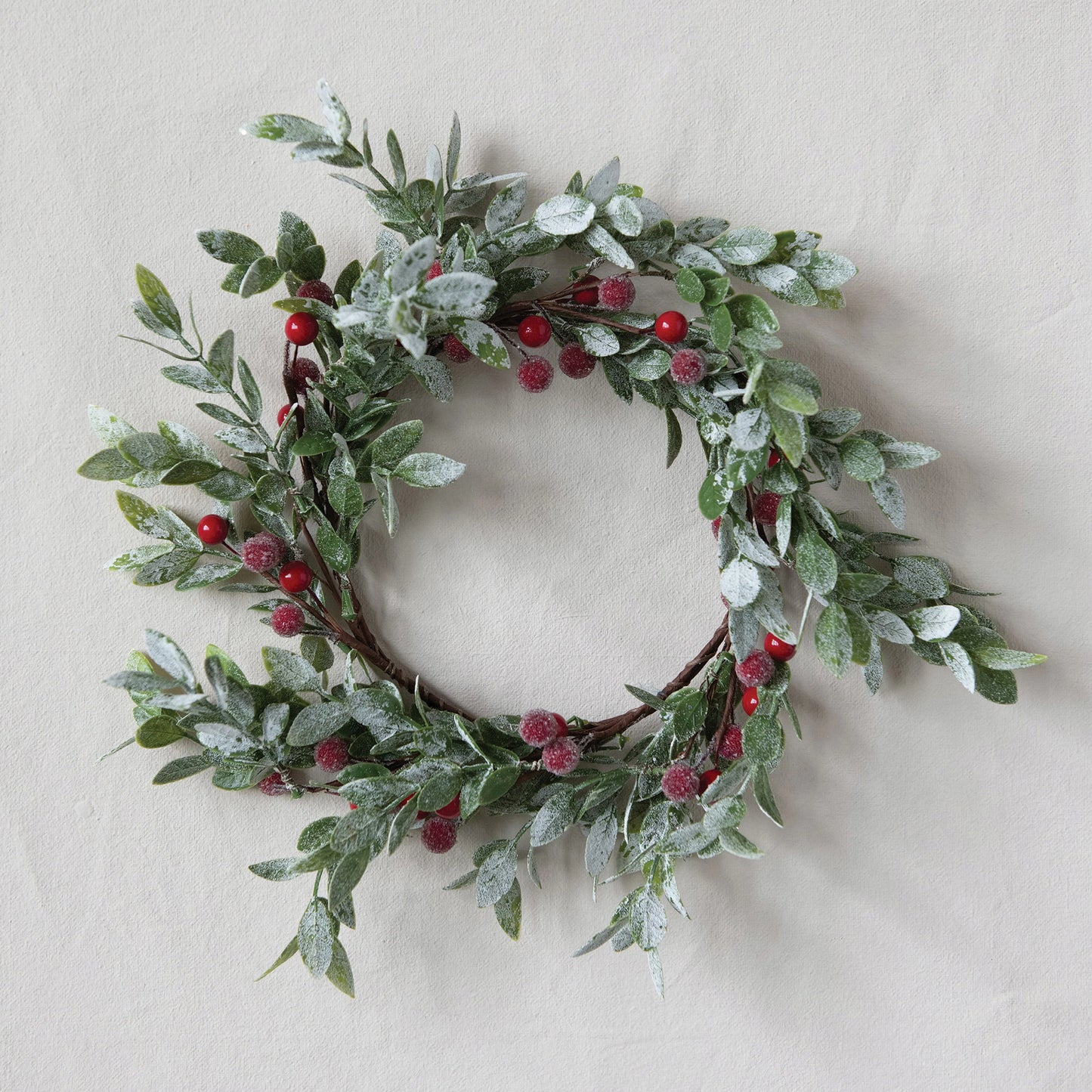 Leaves and Berry Wreath with Frost Finish