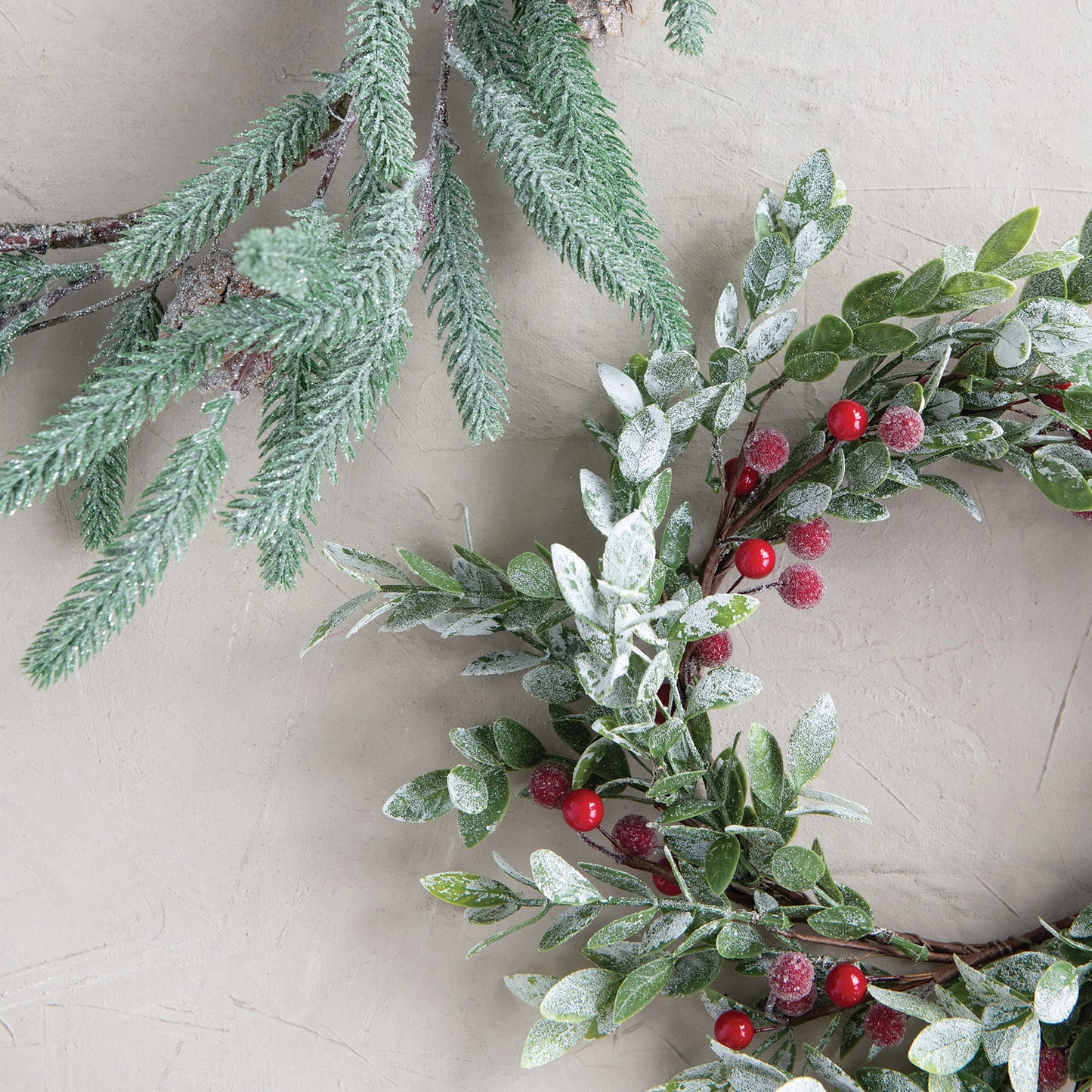 Leaves and Berry Wreath with Frost Finish