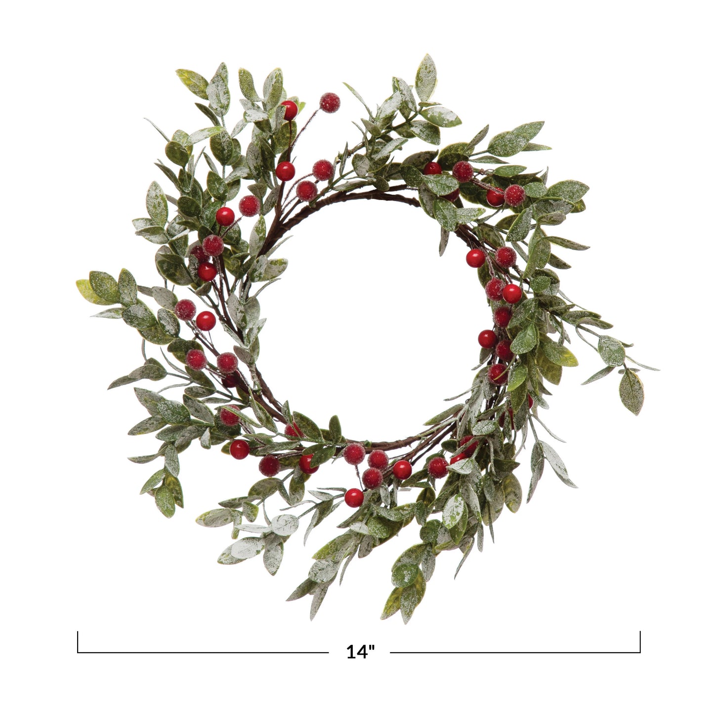 Leaves and Berry Wreath with Frost Finish