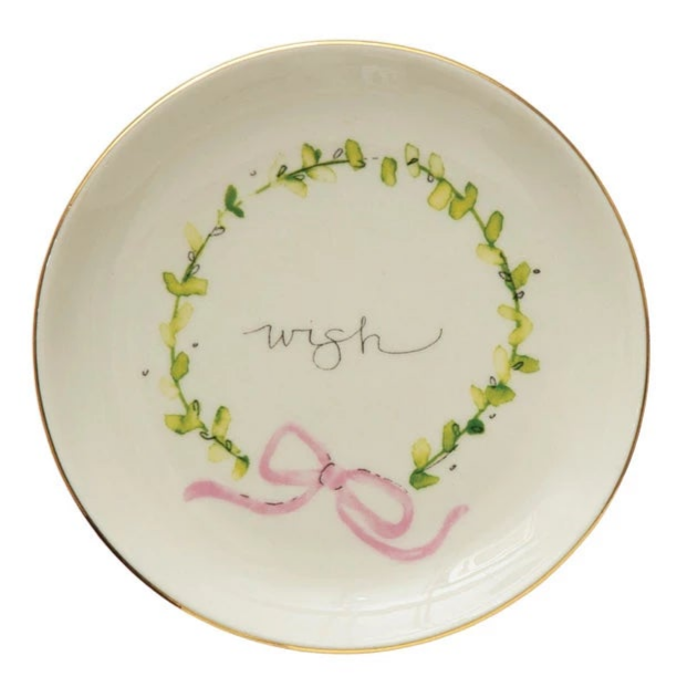 Stoneware Plate with Holiday Design