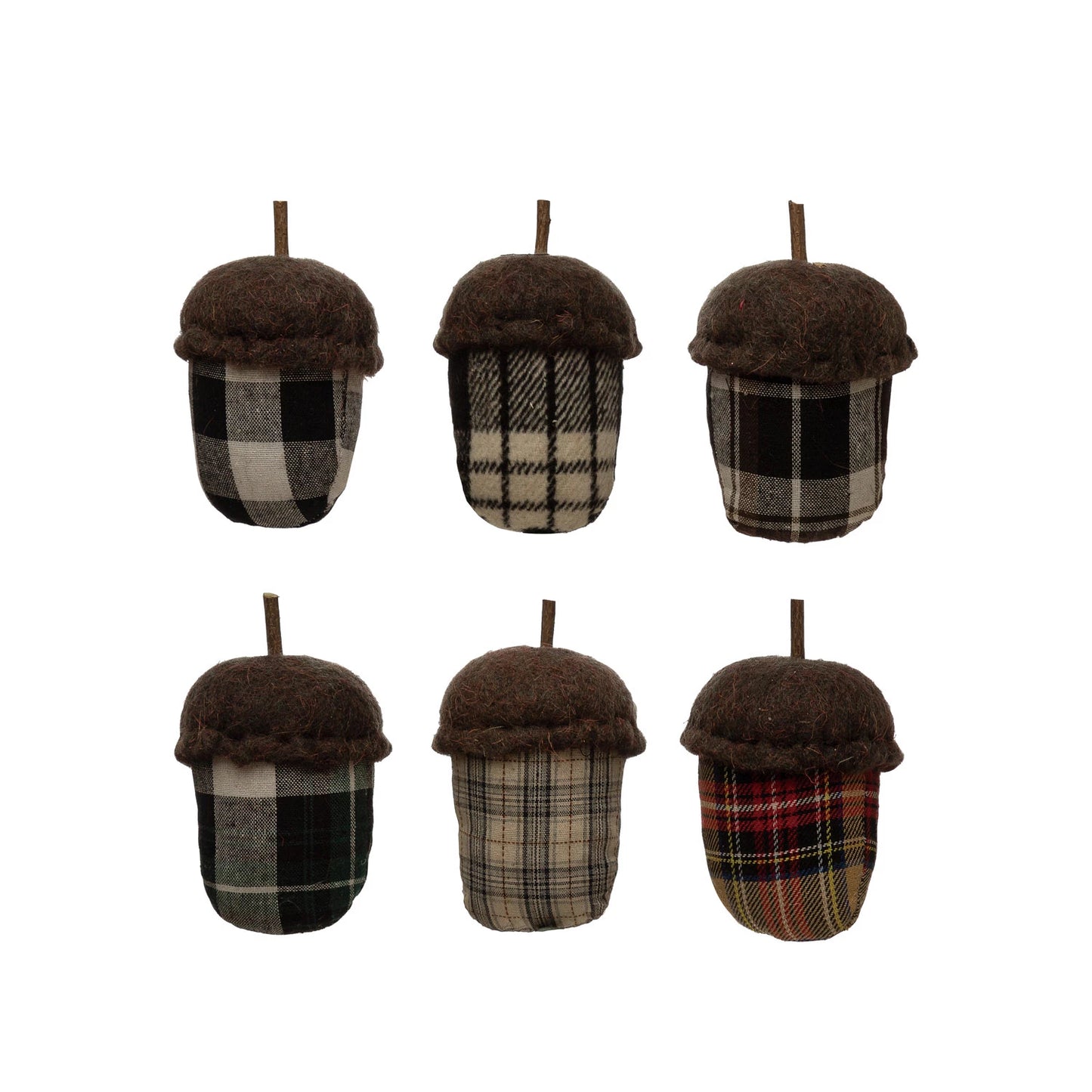 Plaid Pinecone Ornament