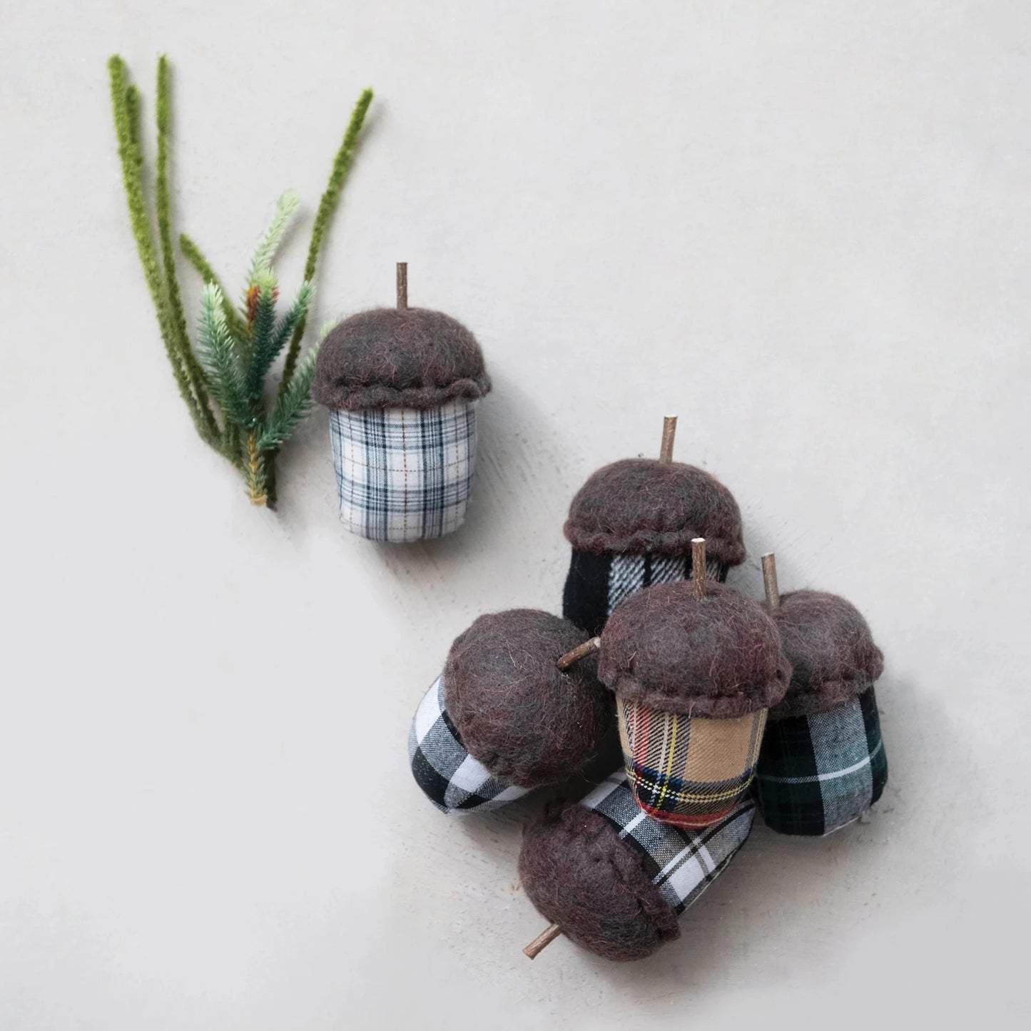 Plaid Pinecone Ornament