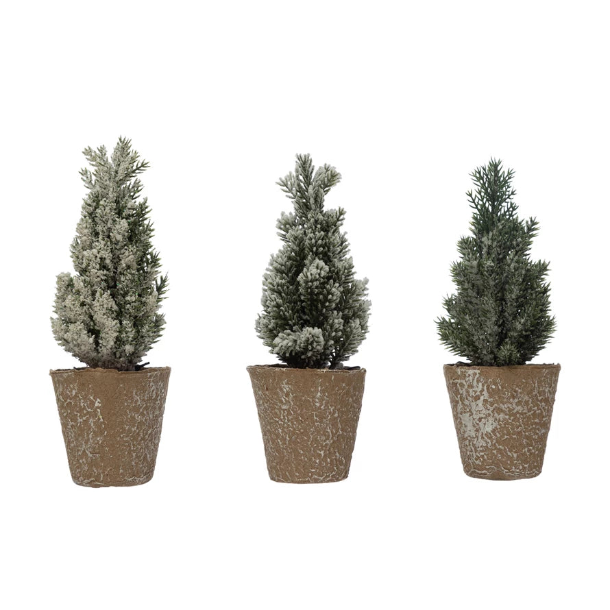 Faux Pine Tree in Paper Pot