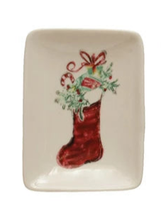 Stoneware Dish with Holiday Image