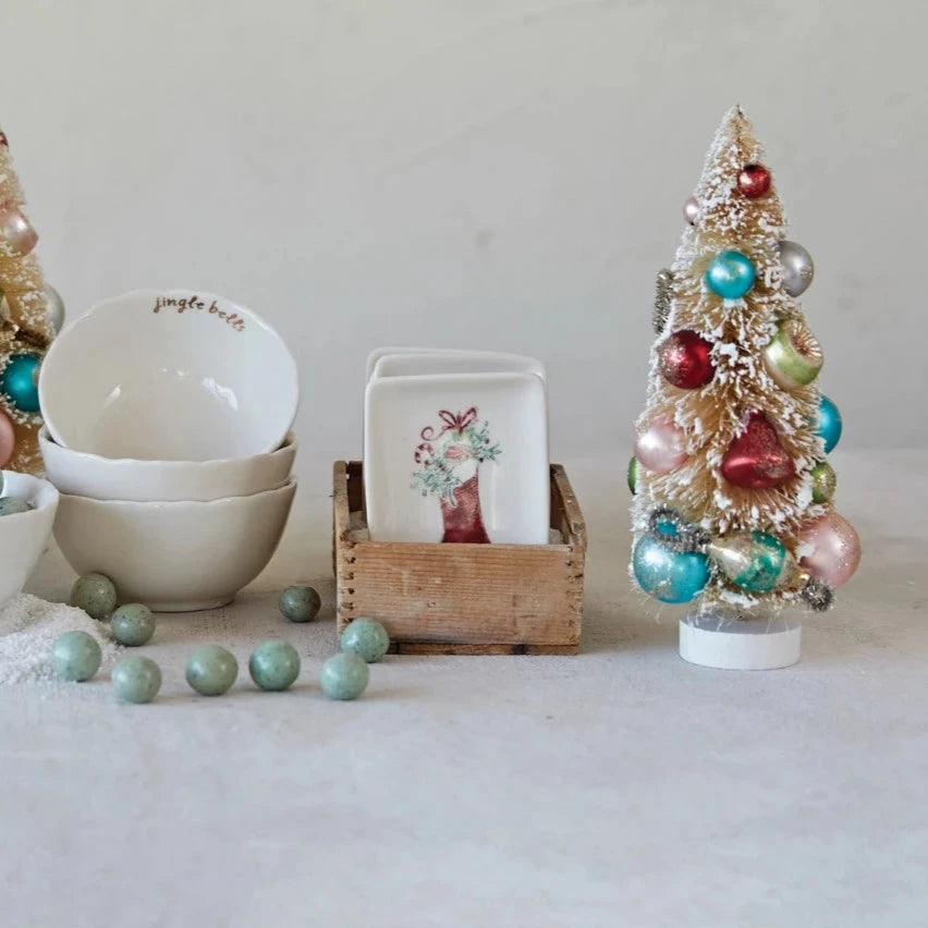 Stoneware Dish with Holiday Image