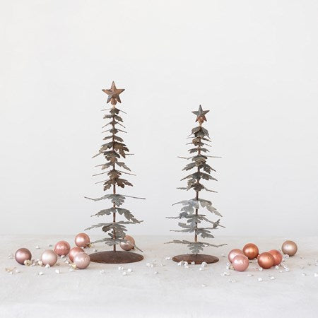 Metal Tree with Distressed Zinc Finish