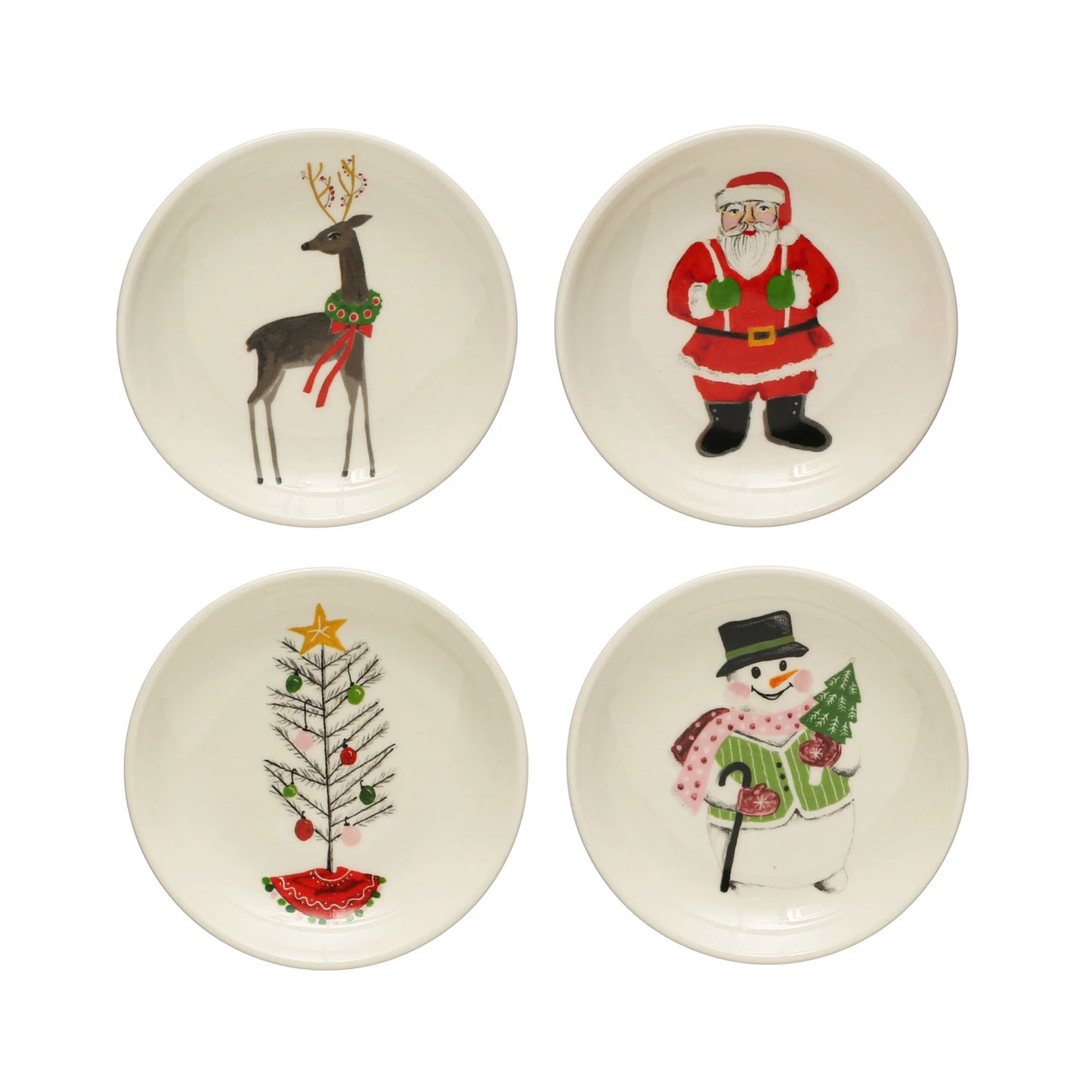 Round Stoneware Dish with Holiday Image