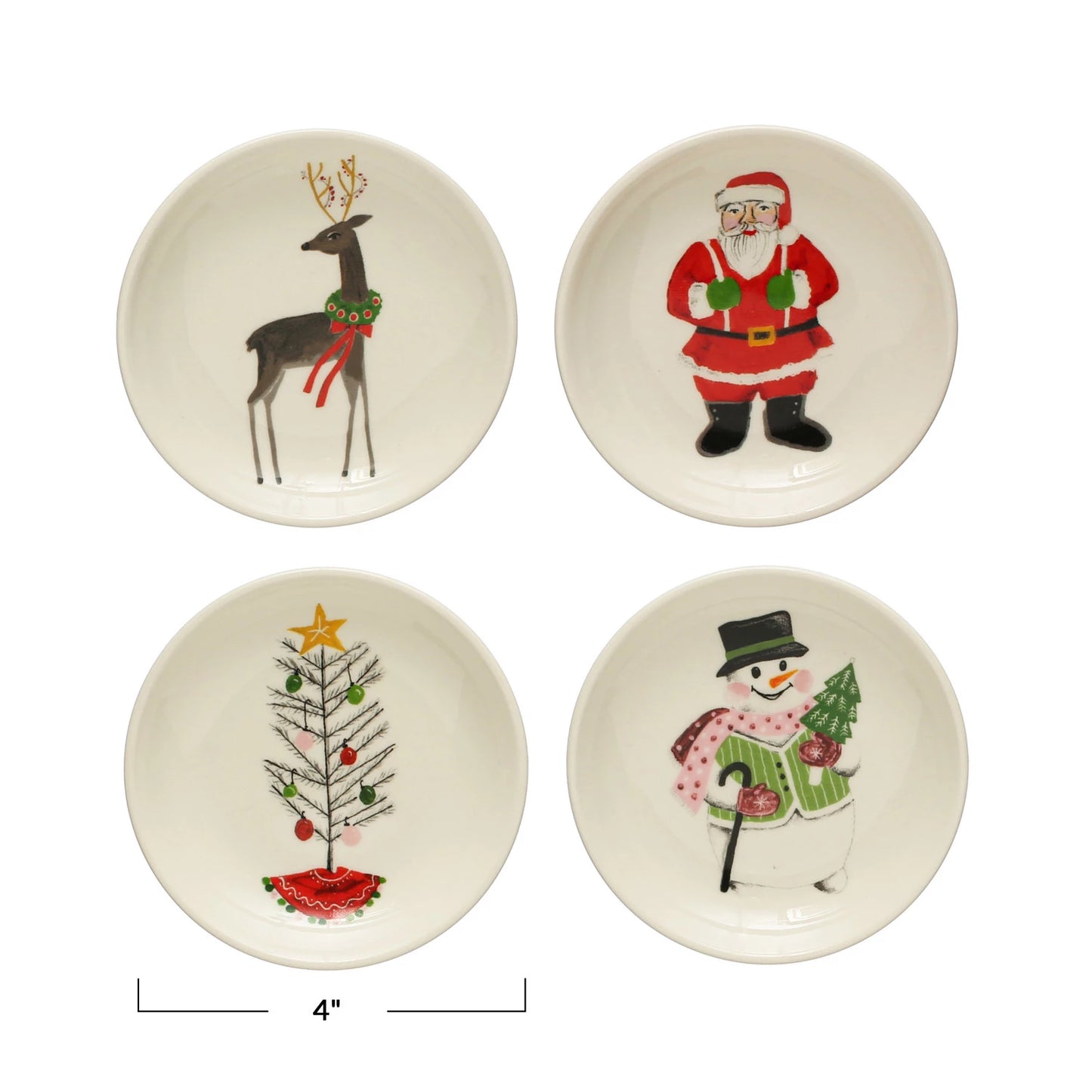 Round Stoneware Dish with Holiday Image