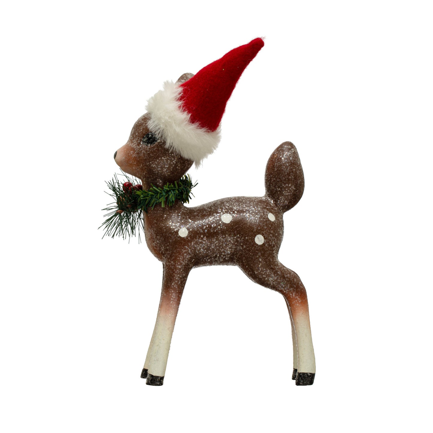 Resin Fawn with Santa Hat