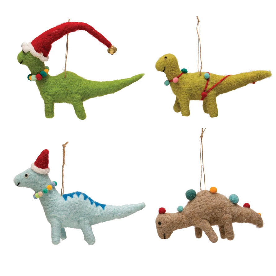 Wool Felt Dinosaur Ornament