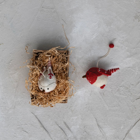 Handmade Wool Felt Bird Ornament