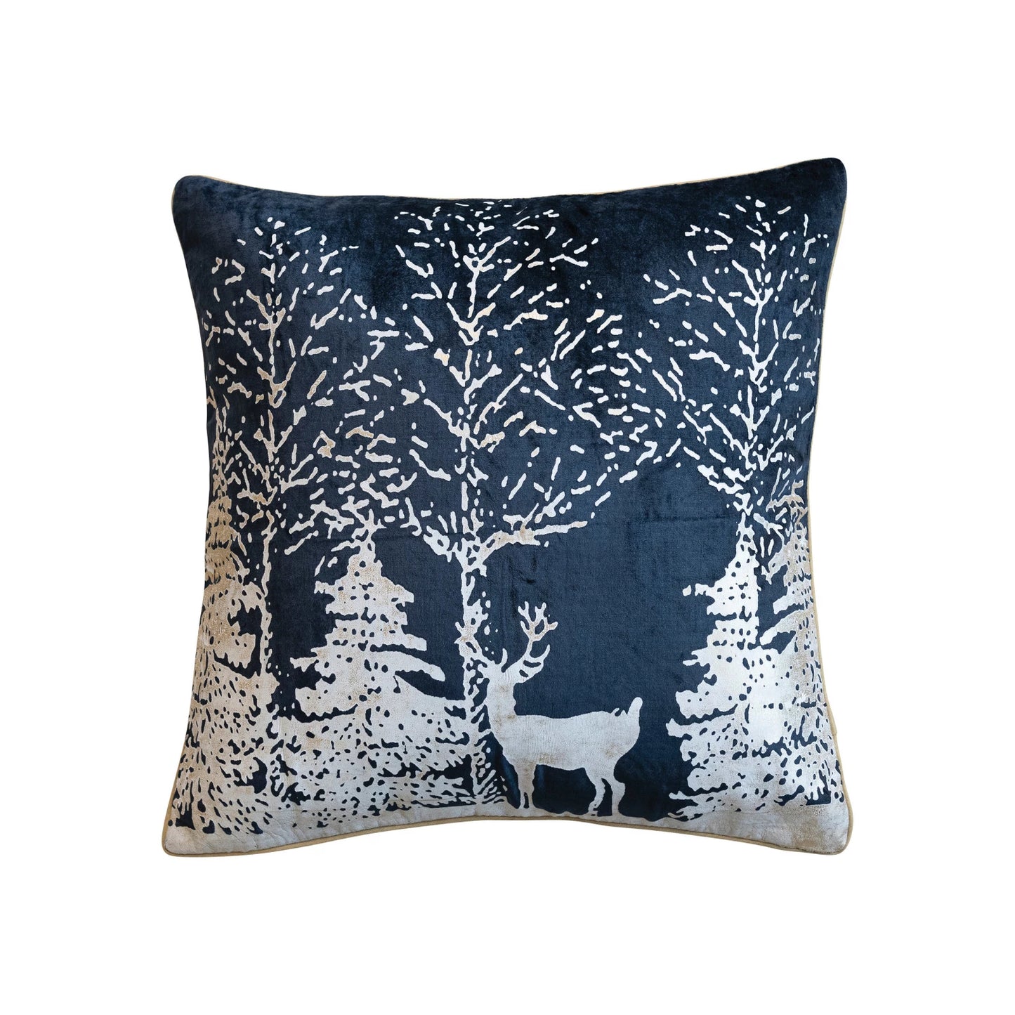 Square Cotton Velvet Printed Foil Pillow