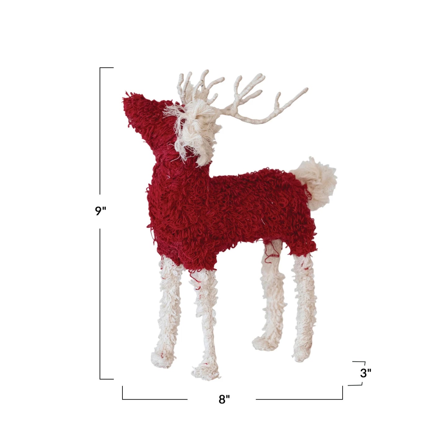 Bouclé Cotton Knit & Wire Reindeer