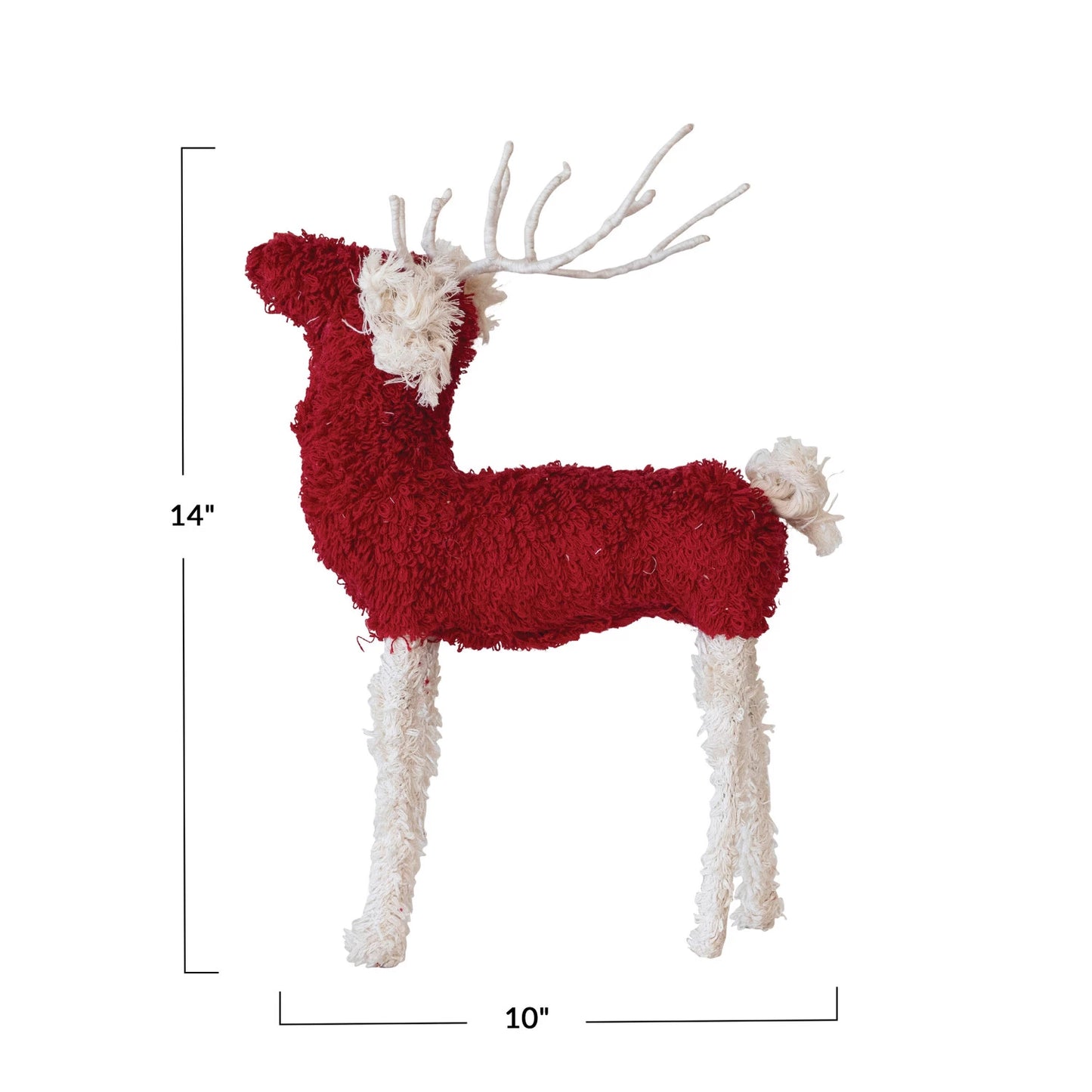 Bouclé Cotton Knit & Wire Reindeer