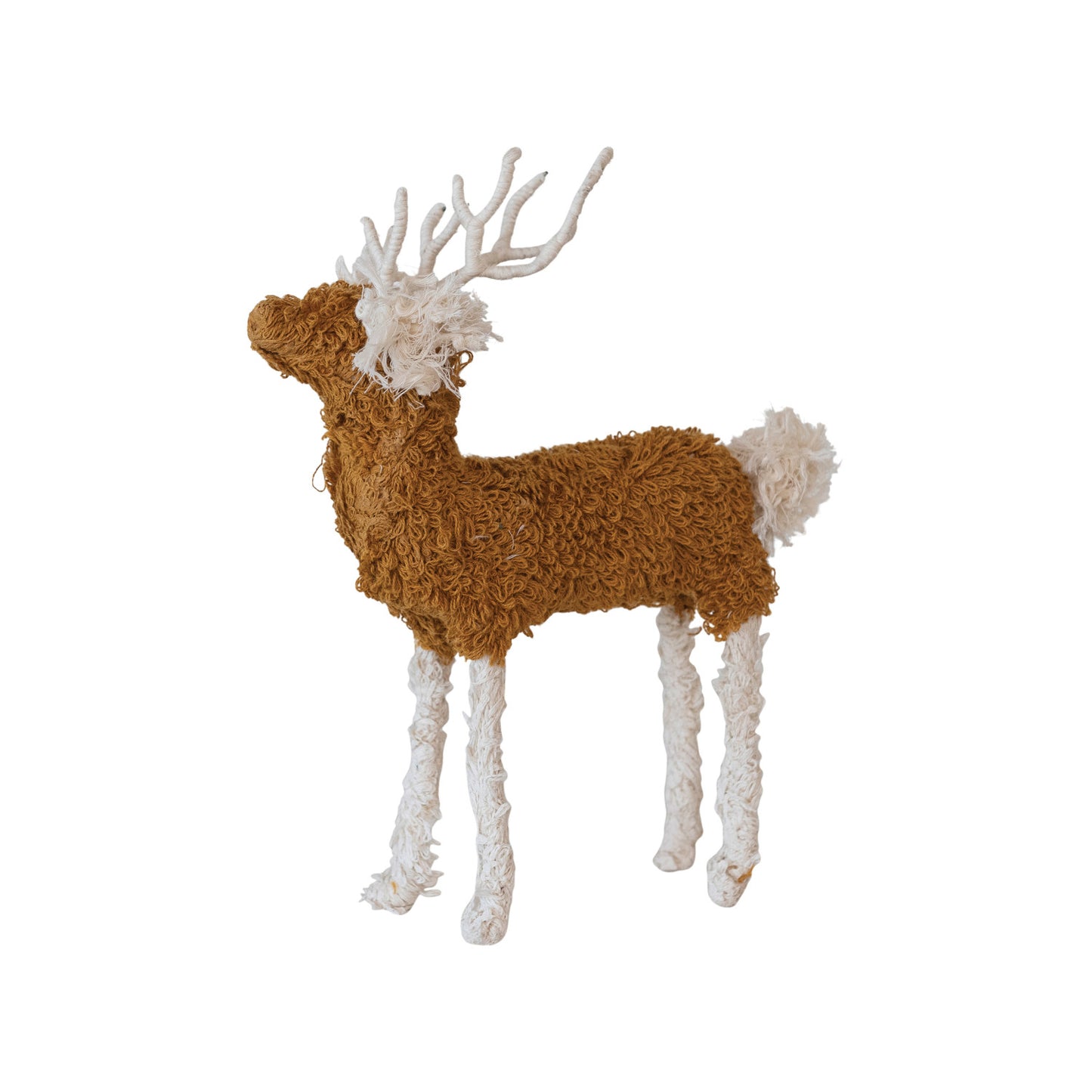 Bouclé Cotton Knit & Wire Reindeer