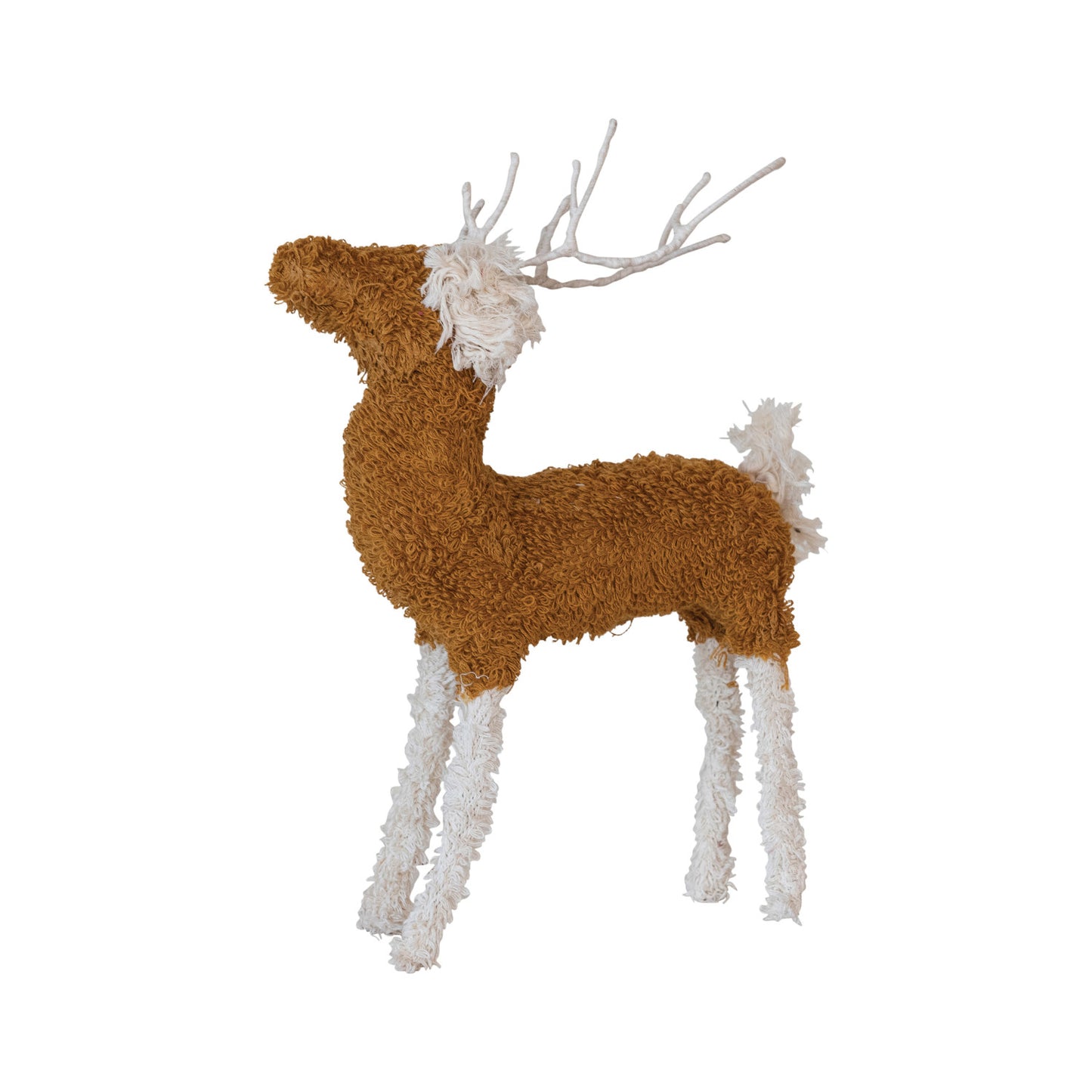 Bouclé Cotton Knit & Wire Reindeer