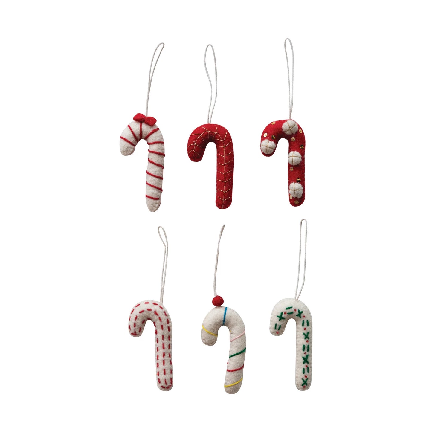 Wool Felt Candy Cane Ornament