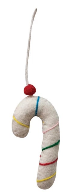 Wool Felt Candy Cane Ornament