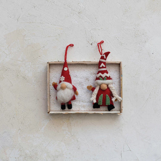 Handmade Wool Felt Gnome Ornament