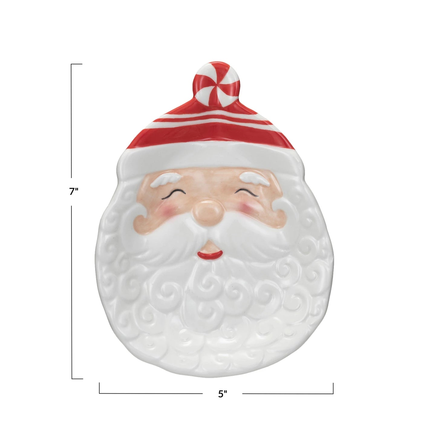 Hand-Painted Ceramic Santa Shaped Plate