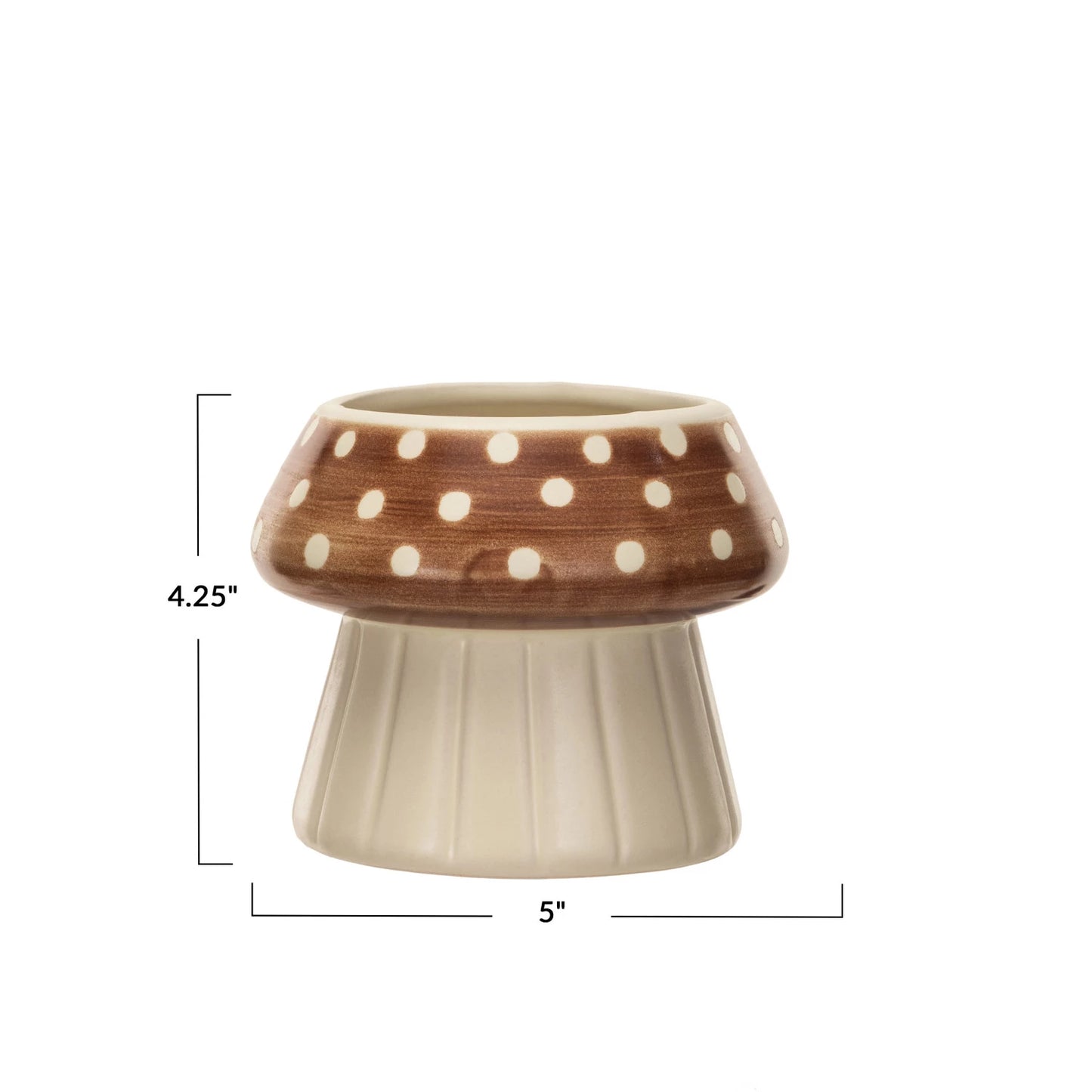 Debossed Stoneware Mushroom Shaped Planter