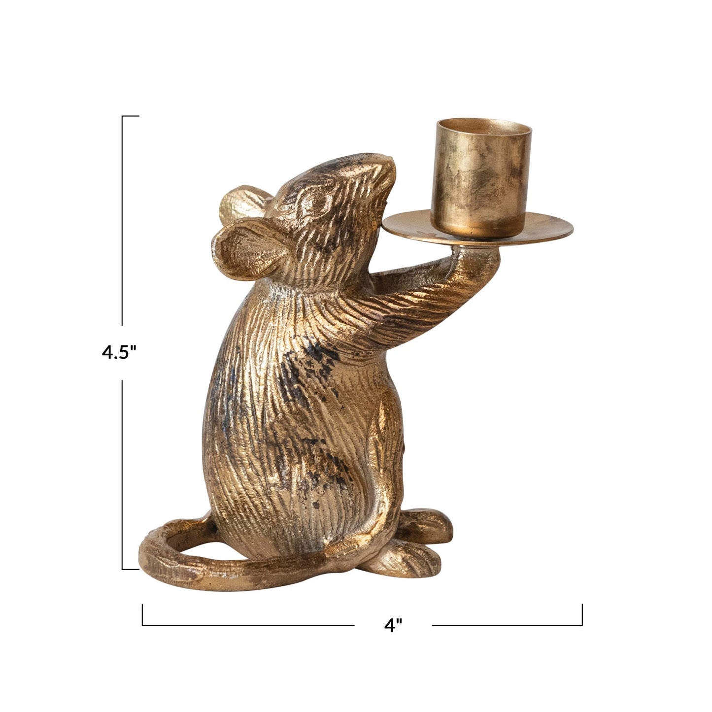 Cast Aluminum Mouse Taper Holder