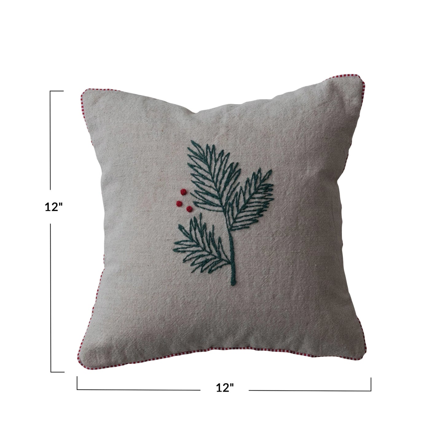 Cotton & Linen Pillow with French Knots