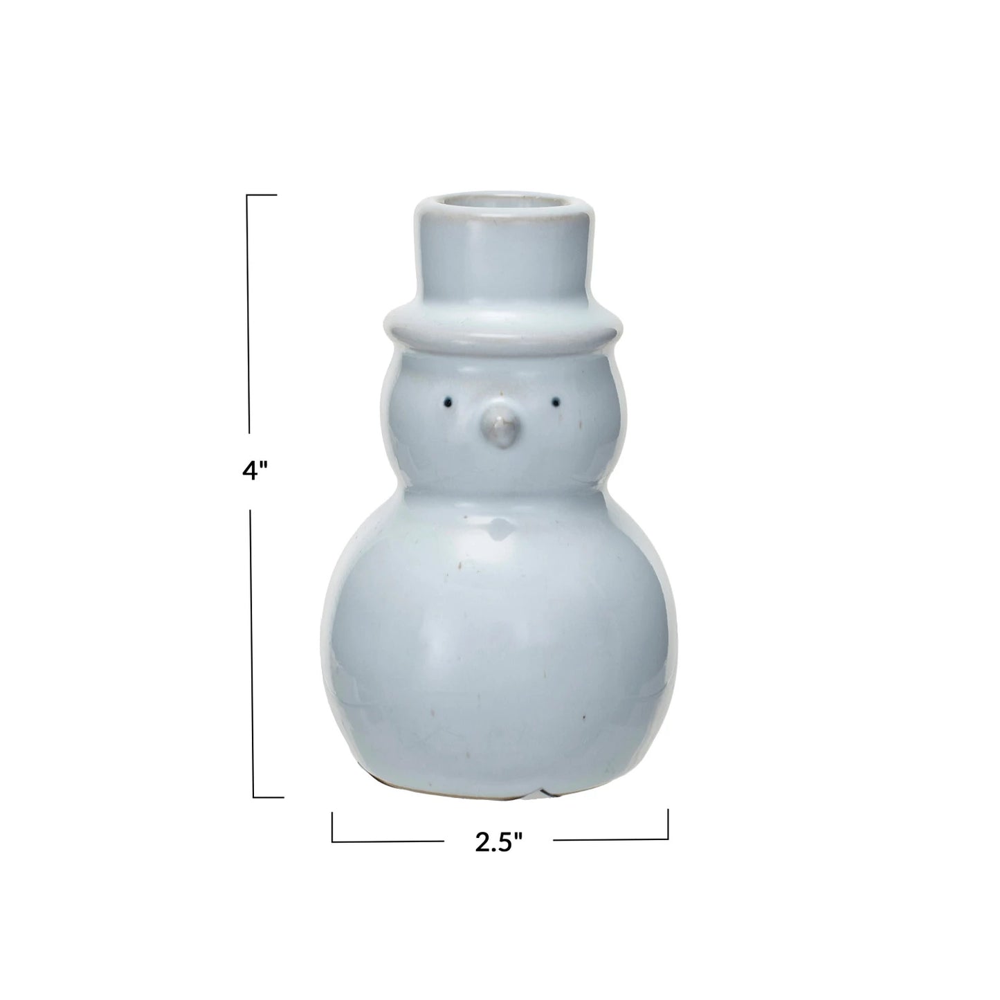 Stoneware Snowman Shaped Taper Holder