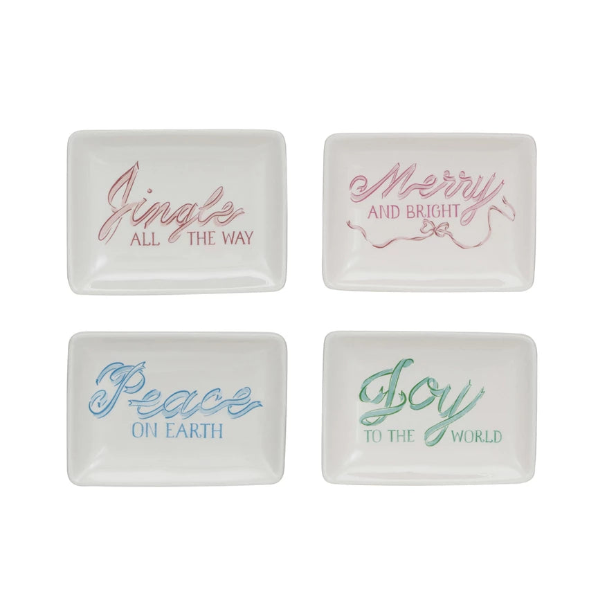 Stoneware Dish with Holiday Sayings