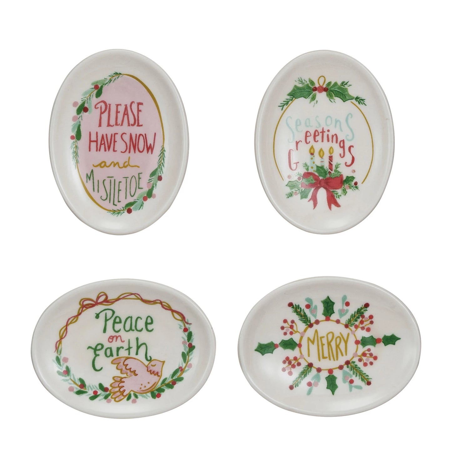 Stoneware Dish with Holiday Saying