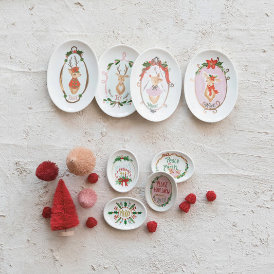 Stoneware Dish with Holiday Saying