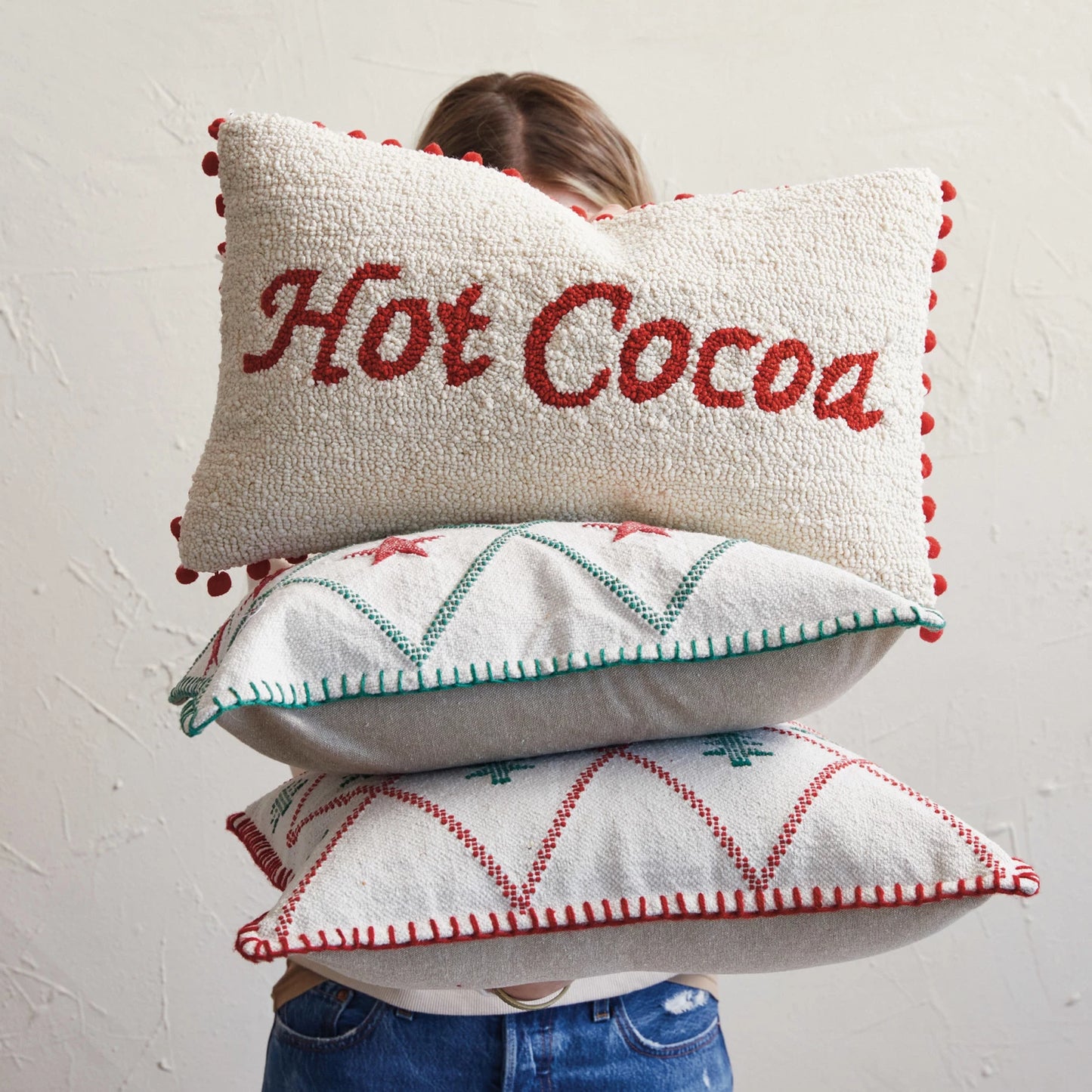 Hot Cocoa Tufted Lumbar Pillow