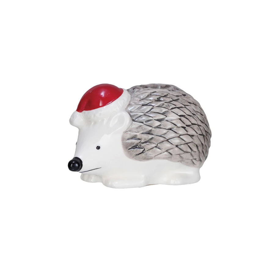 Stoneware Hedgehog Taper Holder