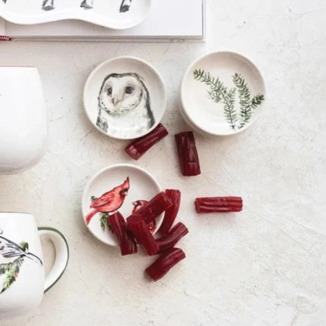 Stoneware Dish with Botanical Animal