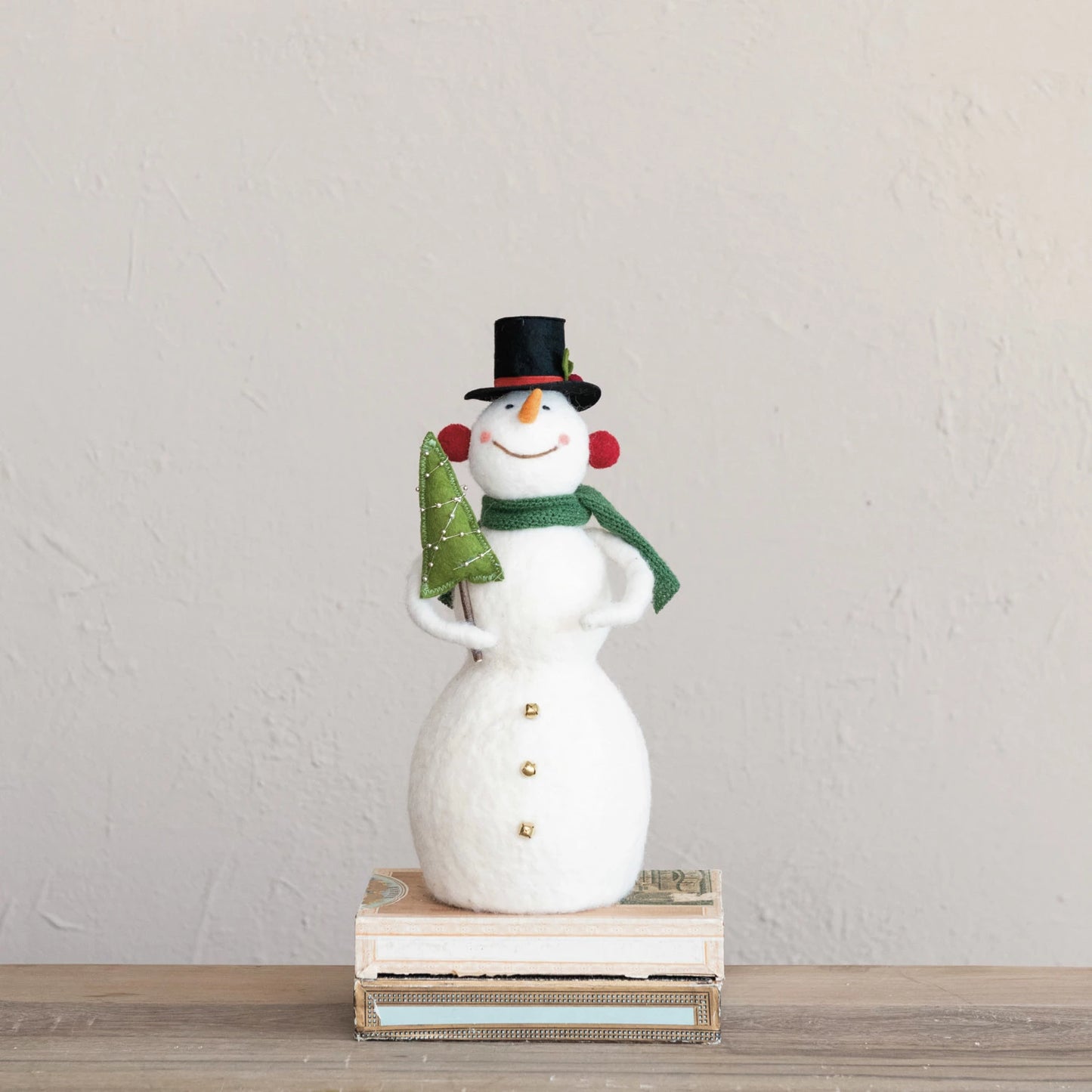 Wool Snowman w/ Christmas Tree, Multi Color