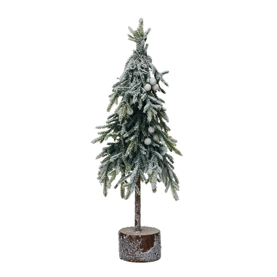 Faux Fir Tree with Wood Base