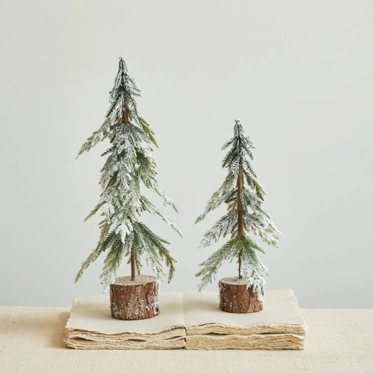 Faux Fir Tree with Wood Base