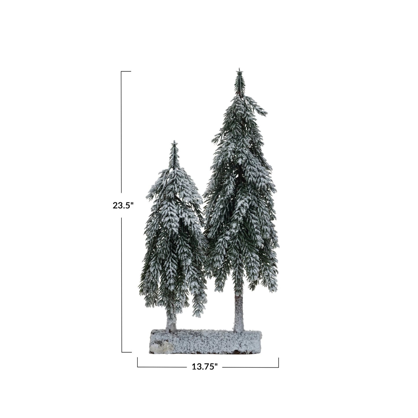 Faux Evergreen Trees with Wood Base