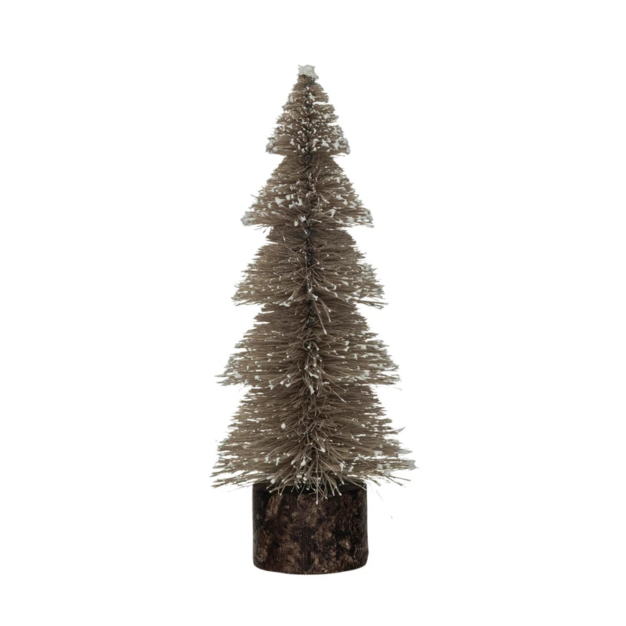 Sisal Bottle Brush Tree with Snow Finish