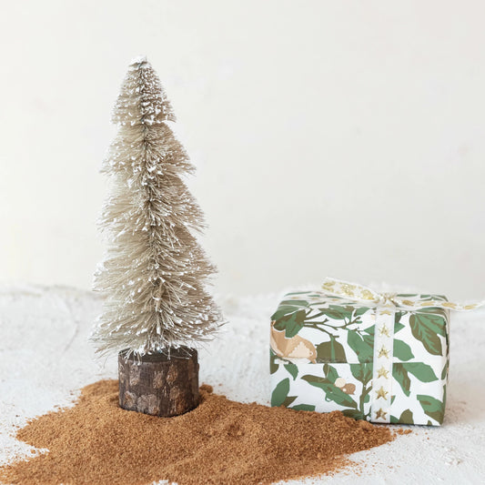 Sisal Bottle Brush Tree with Snow Finish