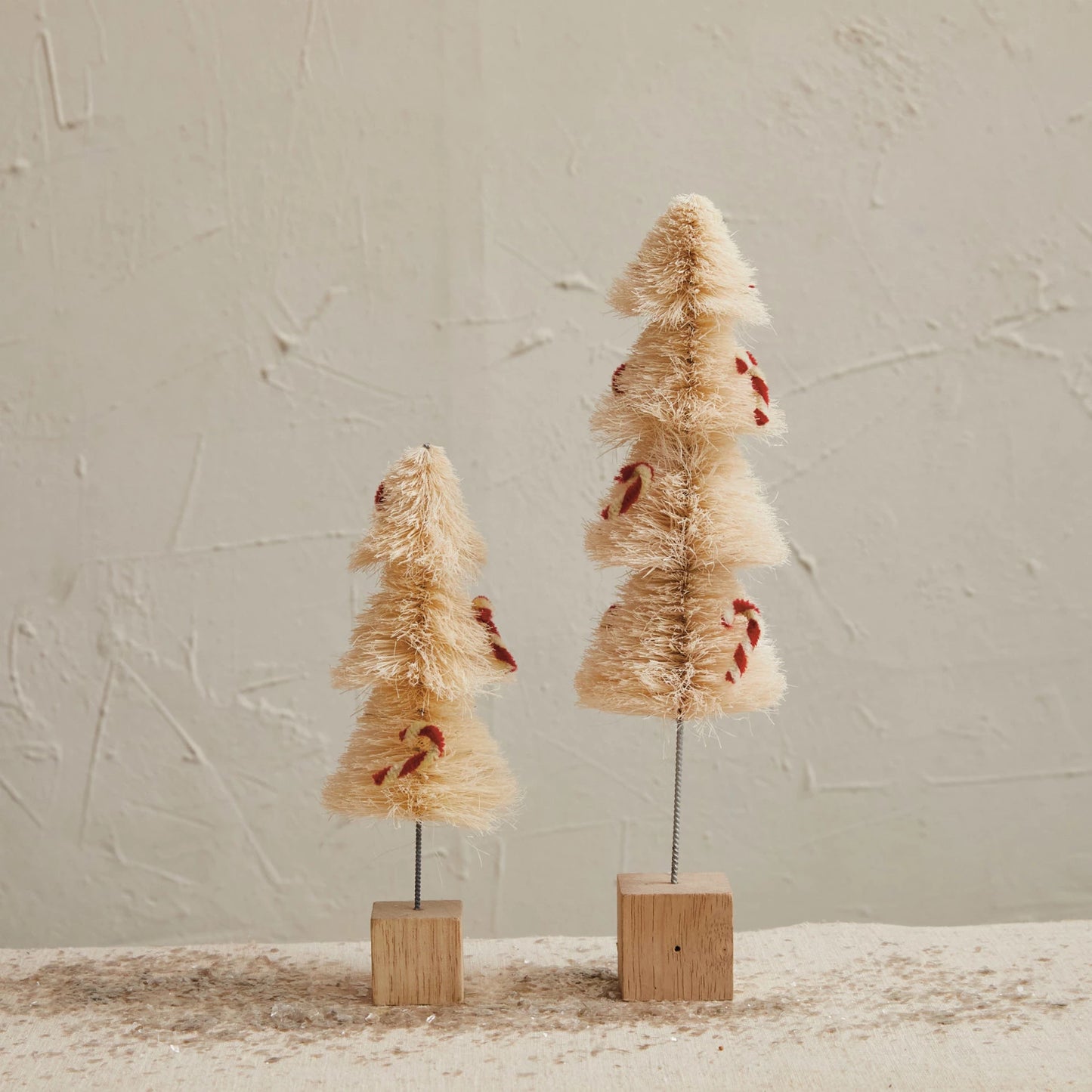 Sisal Bottle Brush Tree with Chenille Candy Cane