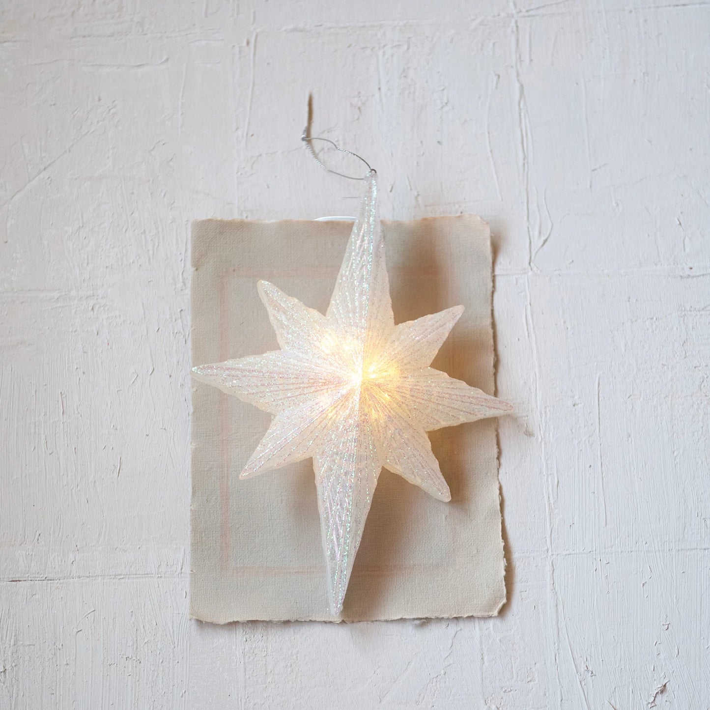 Glitter LED Star Ornament